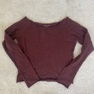 Urban Outfitters Maroon Long Sleeve Top